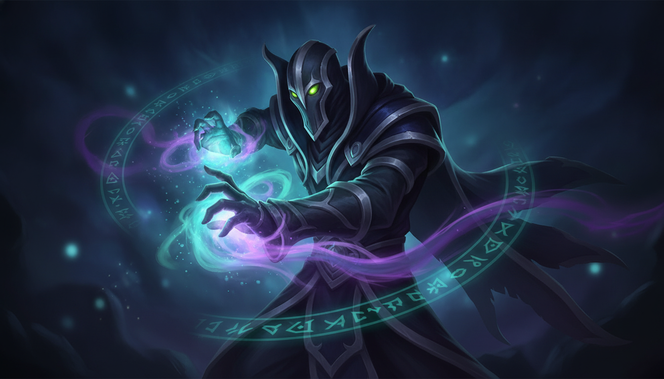 Rubick conjurando uma magia roubada