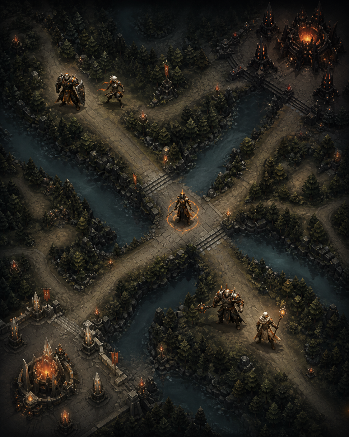As cinco posições do Dota 2 distribuídas entre safe lane, mid e offlane